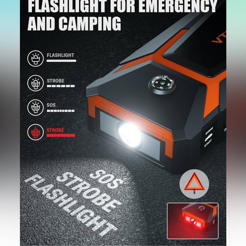VTOMAN V8 Pro Jump Starter, 3000A Peak for Up 8.5L Gas and 6.5L Diesel Engines
